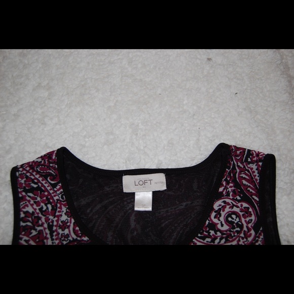 Loft Paisley Floral Sleeveless Tiered Red Dress - Picture 5 of 7